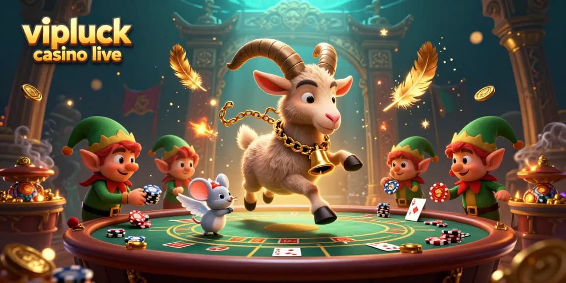 Gioca al vipluck casino live con croupier reali e atmosfera vibrante in un'illustrazione vivace.